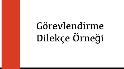 Görevlendirme Dilekçe Örneği