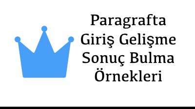 Paragrafta Giriş Gelişme Sonuç Bulma Örnekleri