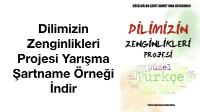 Dilimizin Zenginlikleri Projesi Yarışma Şartname Örneği İndir