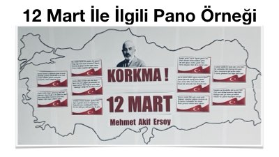 12 Mart İle İlgili Pano Örneği