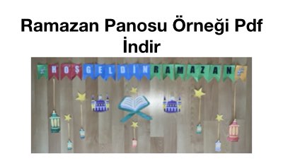 Ramazan Panosu Örneği Pdf İndir